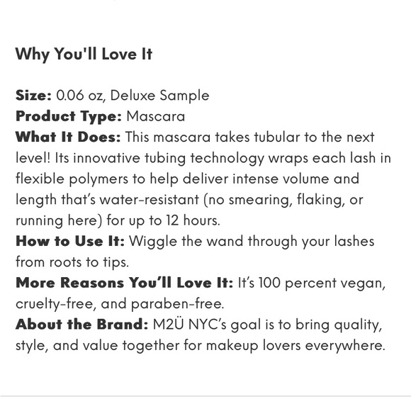 🆕m2c-NYC: Volumizing Black Mascara- Travel size - Picture 2 of 4